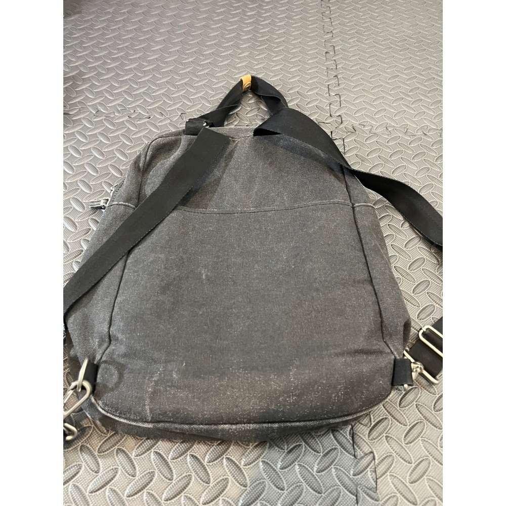 QWSTION Backpack Unisex O/S Black Canvas Convertible Tote Bag Zurich Design - Picture 10 of 11
